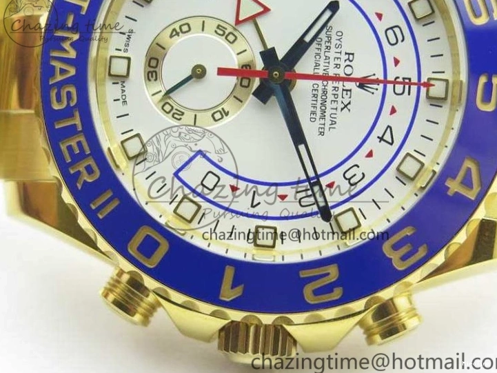 MiroTime 0303 YachtMaster II 116688 YG JF 1:1 Best Edition White Dial Blue Ceramic Bezel On YG Bracelet A Cozy 3577